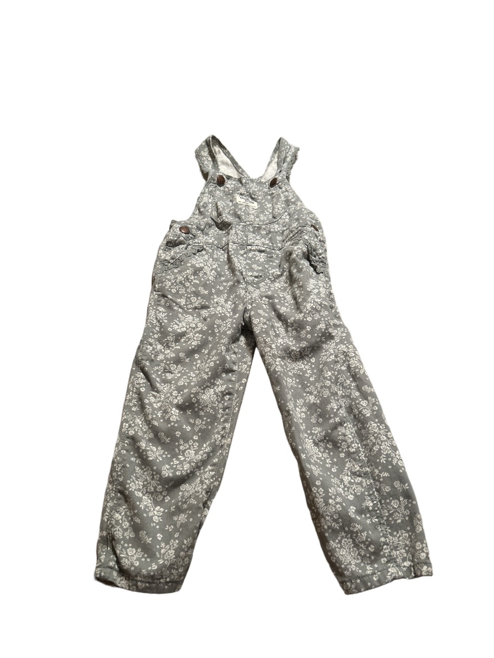 OshKosh B'gosh Green Floral Overalls Size 3T